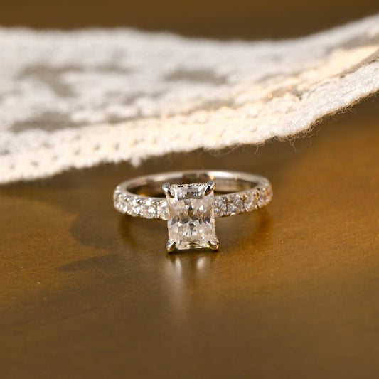 2 CT Round Three Stones Lab Grown Diamond Engagement Ring