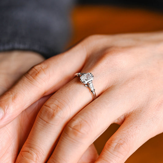 2 CT Round Three Stones Lab Grown Diamond Engagement Ring