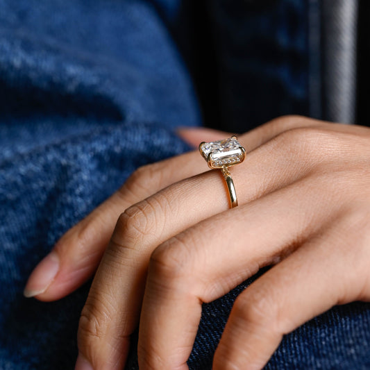 2 CT Round Three Stones Lab Grown Diamond Engagement Ring