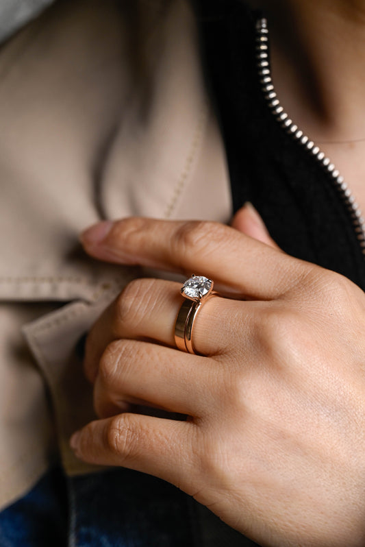 3.0 CT Round Pave Lab Grown Diamond Bridal Set