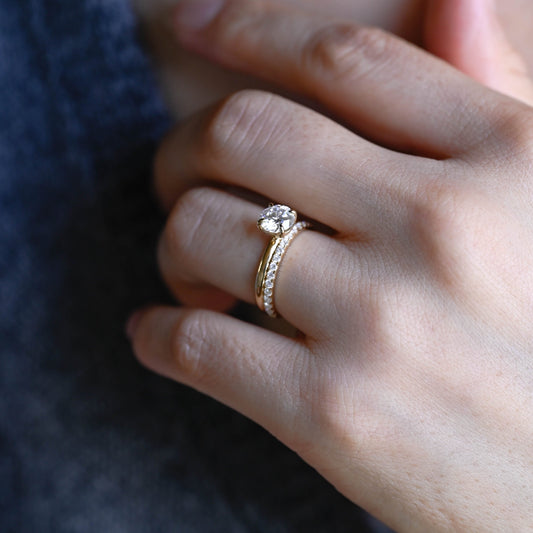 3.0 CT Round Pave Lab Grown Diamond Bridal Set