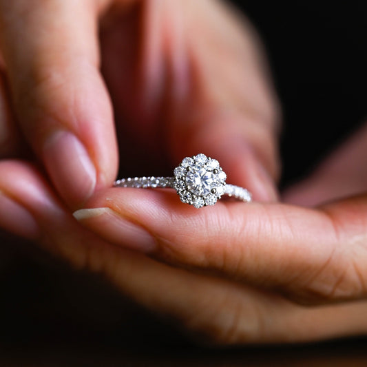 2 CT Round Three Stones Lab Grown Diamond Engagement Ring