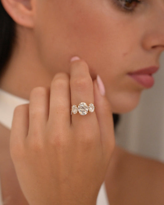 2 CT Round Three Stones Lab Grown Diamond Engagement Ring