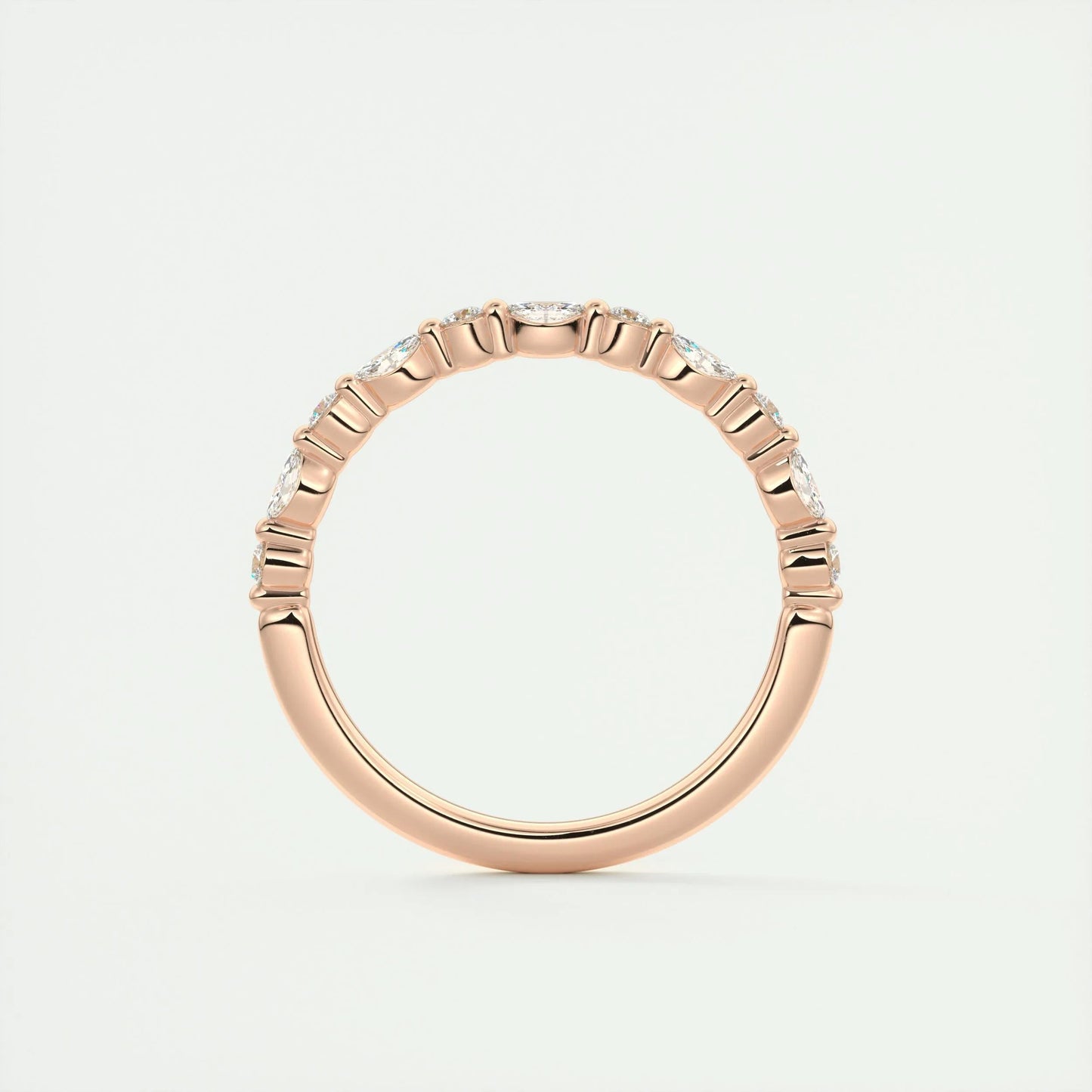 0.32 CT Marquise & Round Multi Stones CVD EF/VVS Diamond Wedding Band 19