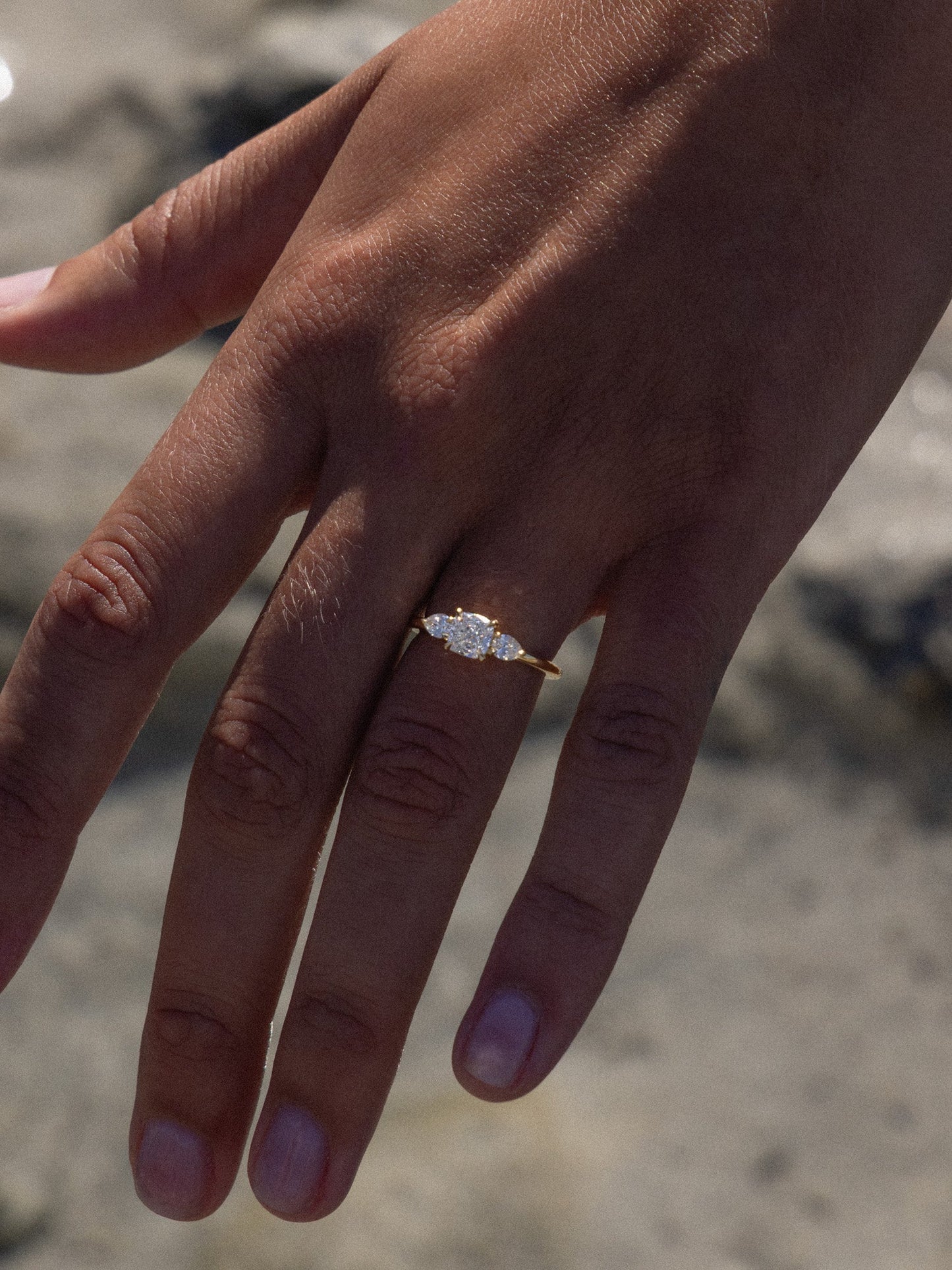 2 CT Round Three Stones Lab Grown Diamond Engagement Ring