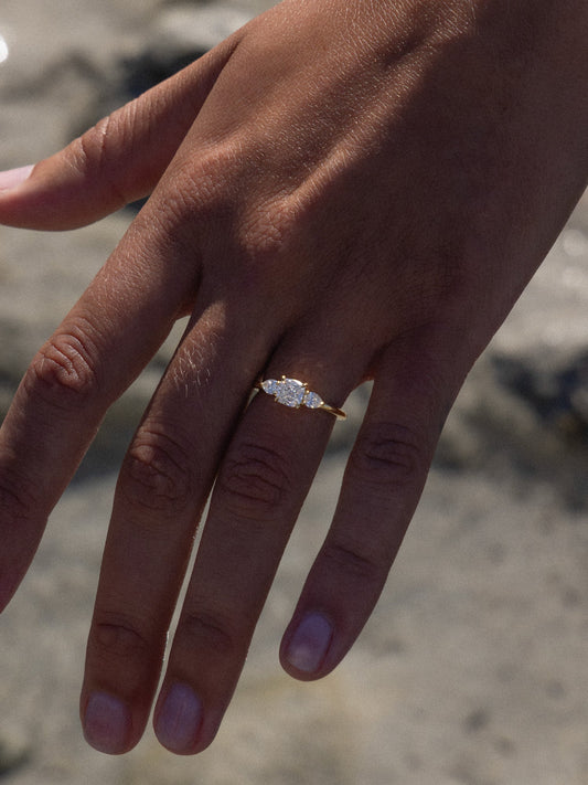 2 CT Round Three Stones Lab Grown Diamond Engagement Ring
