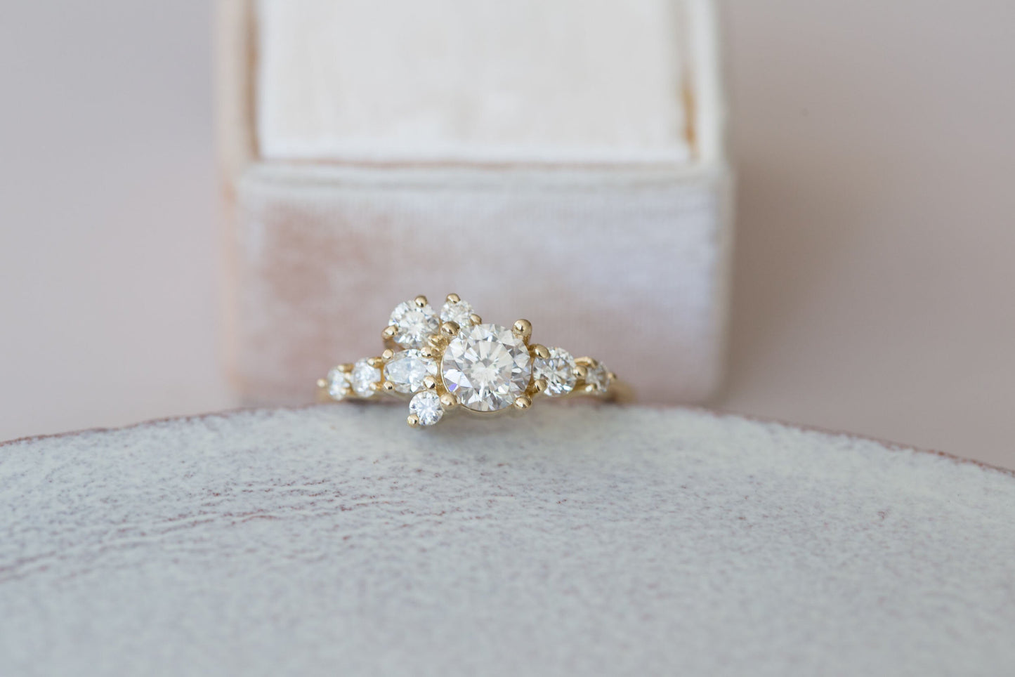 2 CT Round Three Stones Lab Grown Diamond Engagement Ring