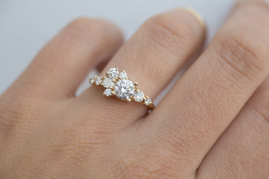 2 CT Round Three Stones Lab Grown Diamond Engagement Ring