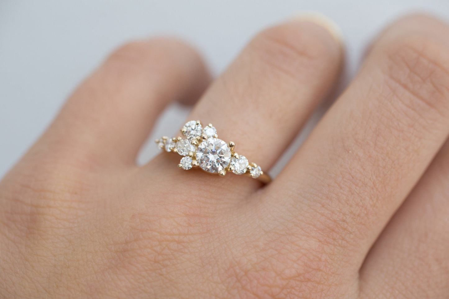 2 CT Round Three Stones Lab Grown Diamond Engagement Ring