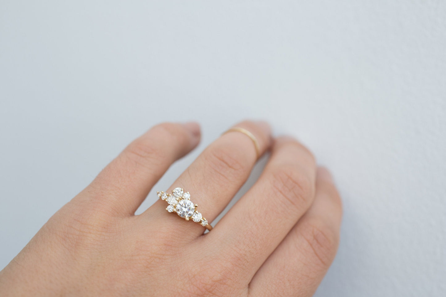 2 CT Round Three Stones Lab Grown Diamond Engagement Ring