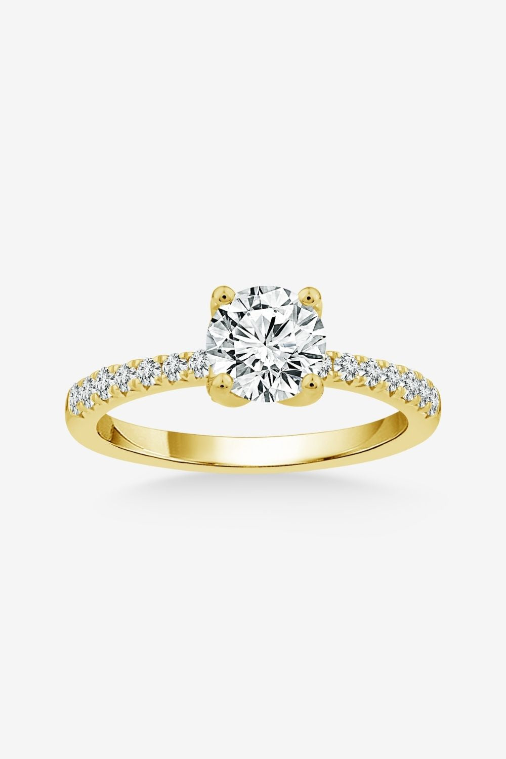 2 CT Round Three Stones Lab Grown Diamond Engagement Ring