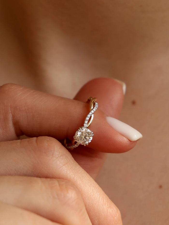 Marquise Cut Cluster Styled Lab Grown Diamond Engagement Ring