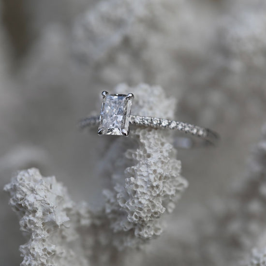 0.70 CT Radiant Solitaire CVD E/VVS1 Diamond Engagement Ring 3