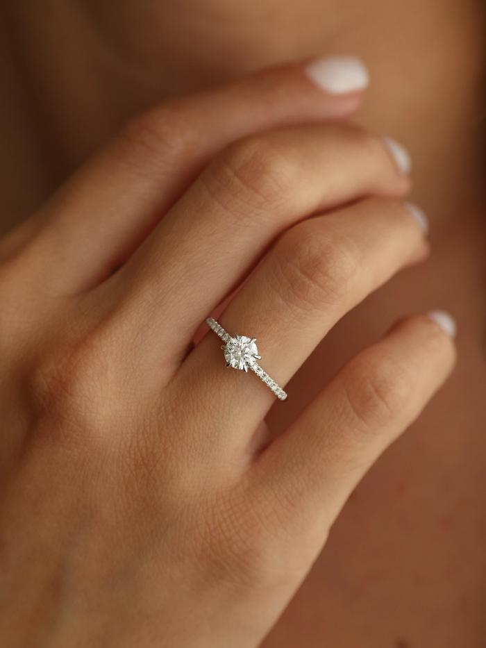 Marquise Cut Cluster Styled Lab Grown Diamond Engagement Ring