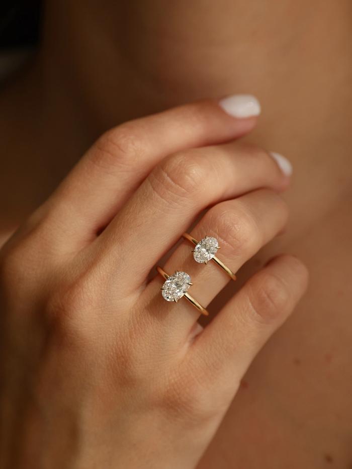 Marquise Cut Cluster Styled Lab Grown Diamond Engagement Ring