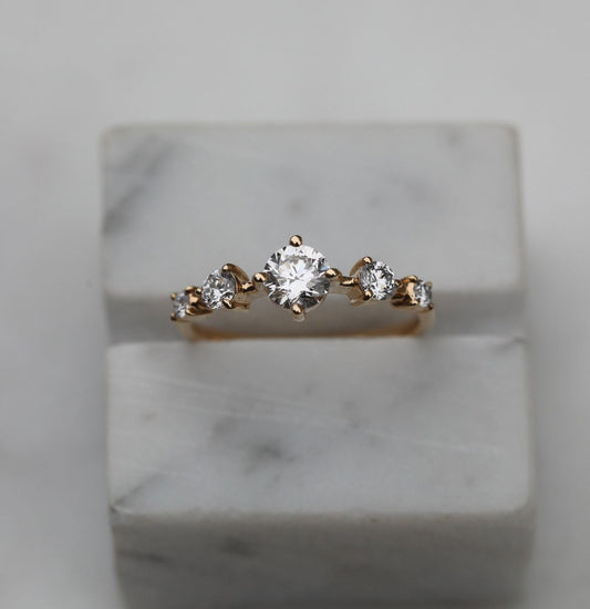 0.80 CT Round Dainty CVD EF/VS Diamond Wedding Band 4