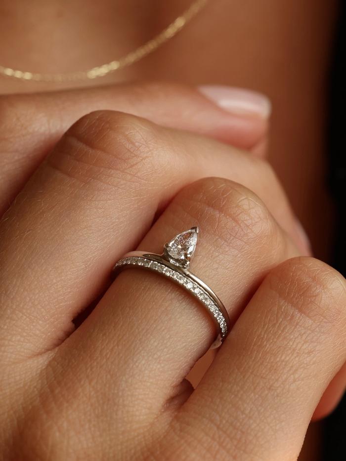 Marquise Cut Cluster Styled Lab Grown Diamond Engagement Ring