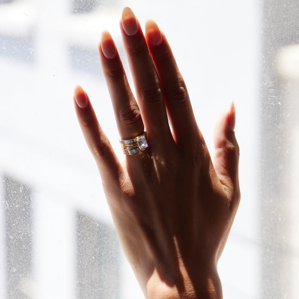 2 CT Round Three Stones Lab Grown Diamond Engagement Ring