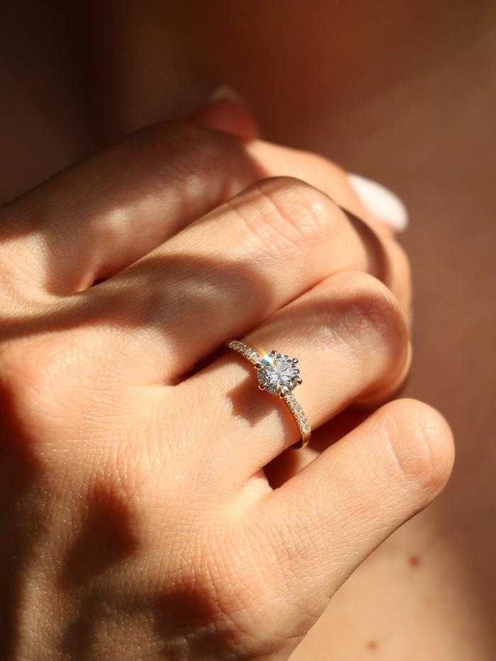 Marquise Cut Cluster Styled Lab Grown Diamond Engagement Ring