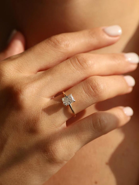 Marquise Cut Cluster Styled Lab Grown Diamond Engagement Ring