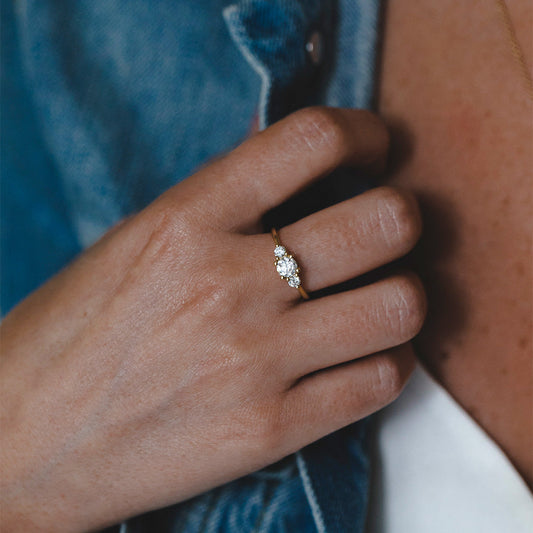 2 CT Round Three Stones Lab Grown Diamond Engagement Ring