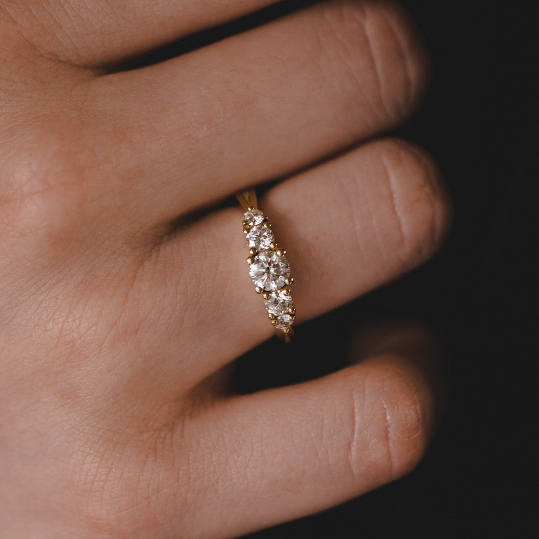 2 CT Round Three Stones Lab Grown Diamond Engagement Ring