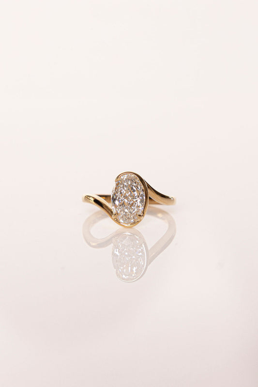 2 CT Round Three Stones Lab Grown Diamond Engagement Ring