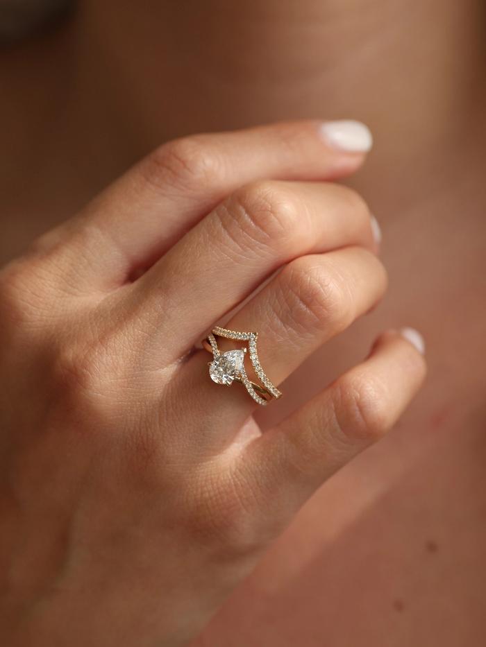 Marquise Cut Cluster Styled Lab Grown Diamond Engagement Ring