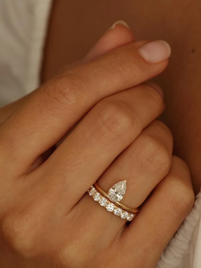 Marquise Cut Cluster Styled Lab Grown Wedding Band