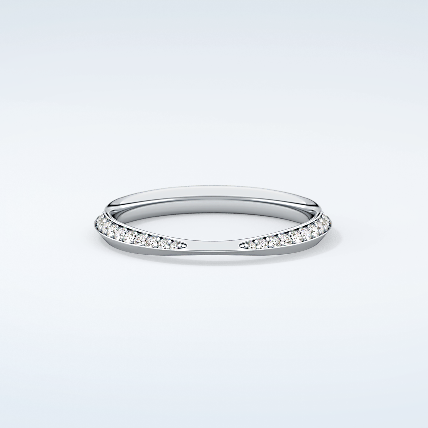 0.16 TCW Round Shaped Moissanite Wedding Band 13