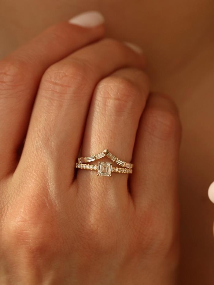 Marquise Cut Cluster Styled Lab Grown Diamond Engagement Ring