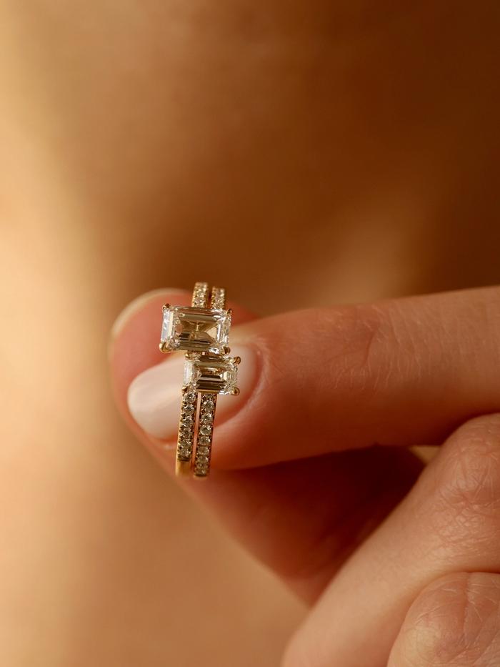Marquise Cut Cluster Styled Lab Grown Diamond Engagement Ring