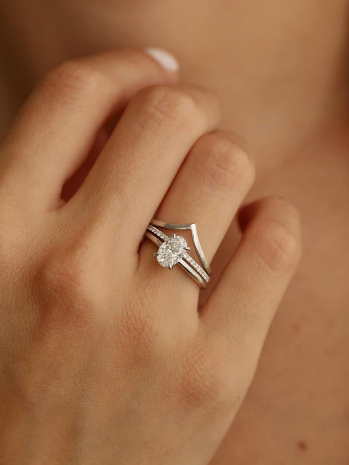 Marquise Cut Cluster Styled Lab Grown Diamond Engagement Ring