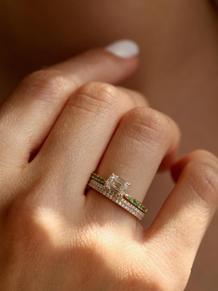 Marquise Cut Cluster Styled Lab Grown Diamond Engagement Ring