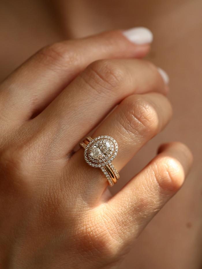 Marquise Cut Cluster Styled Lab Grown Diamond Engagement Ring