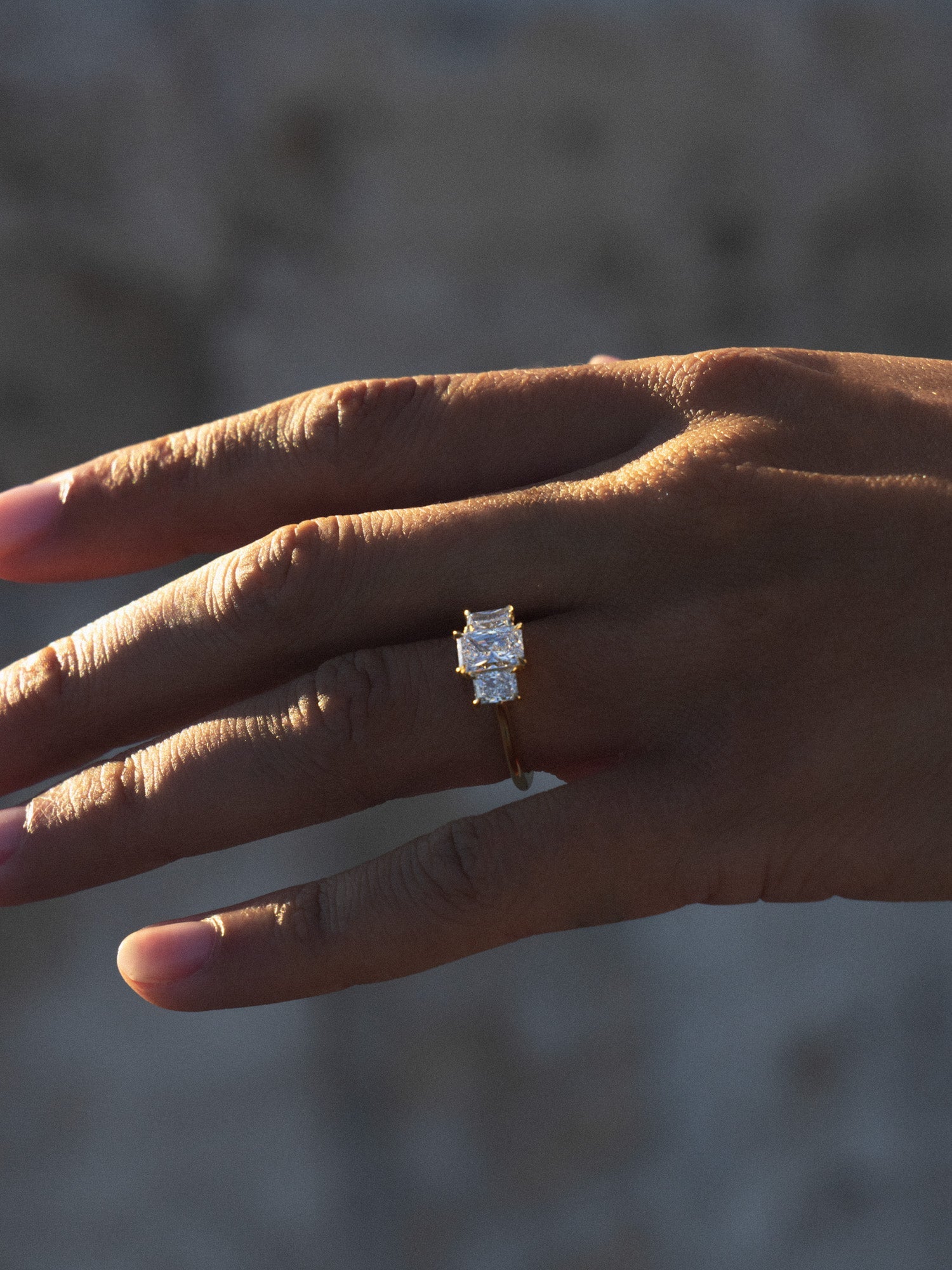 2 CT Round Three Stones Lab Grown Diamond Engagement Ring