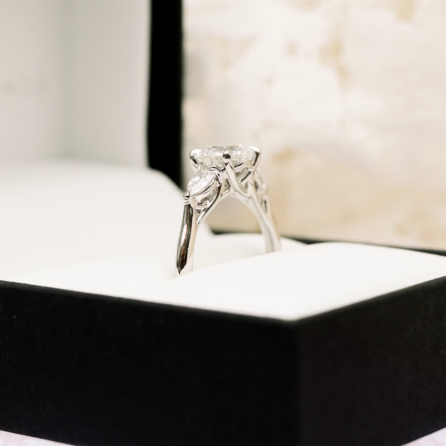 Marquise Cut Cluster Styled Lab Grown Diamond Engagement Ring