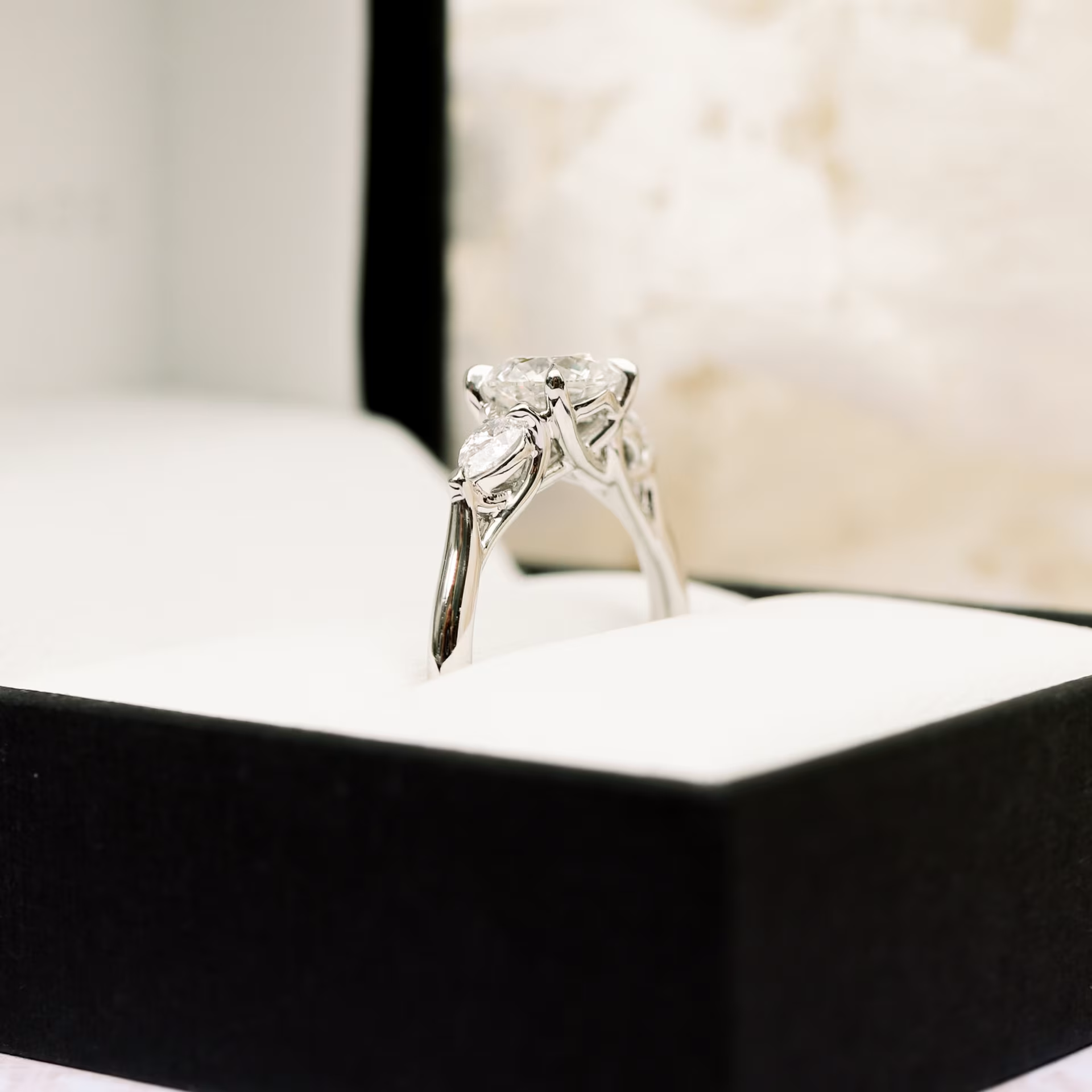 Marquise Cut Cluster Styled Lab Grown Diamond Engagement Ring