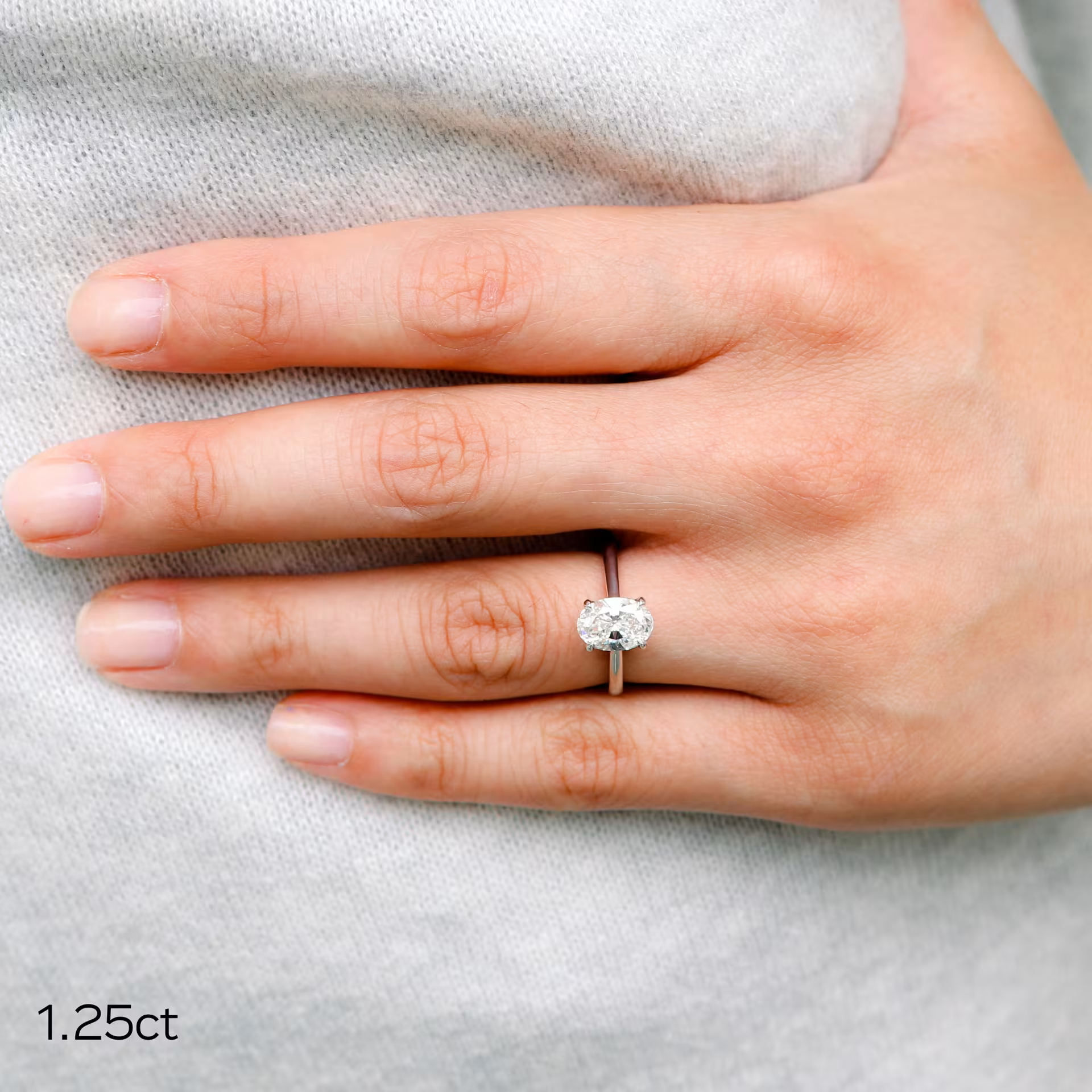 2 CT Oval Cut Solitaire Styled Lab Grown Diamond Engagement Ring – Poet ...