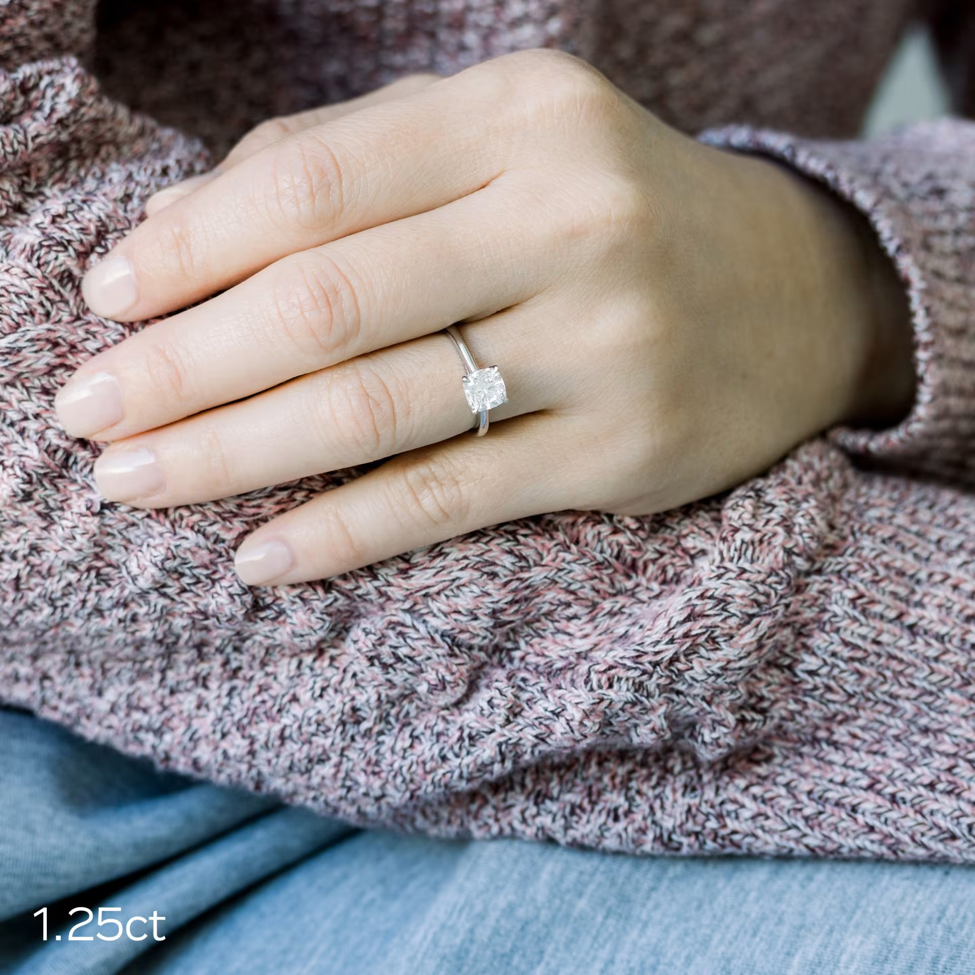 Marquise Cut Cluster Styled Lab Grown Diamond Engagement Ring