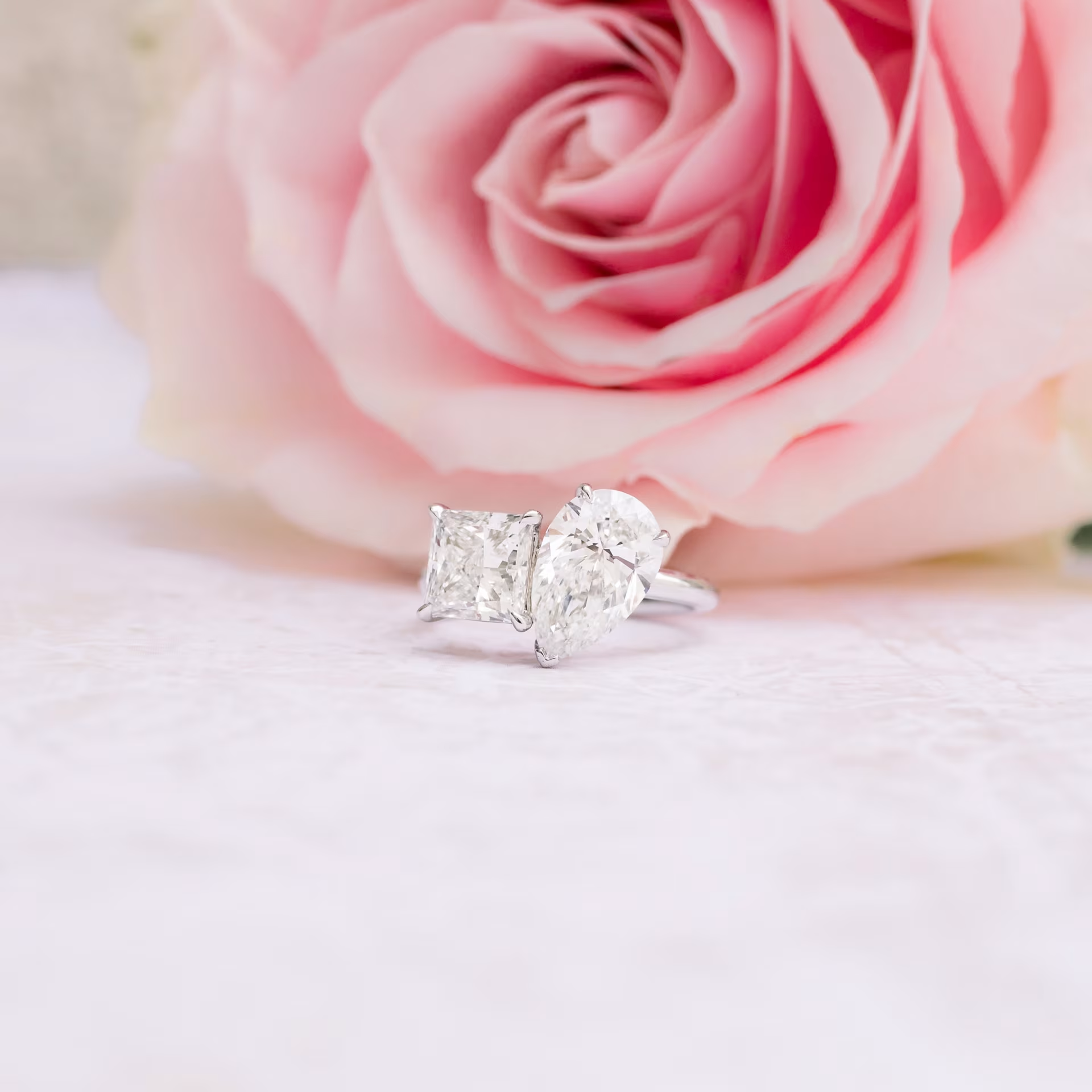 Marquise Cut Cluster Styled Lab Grown Diamond Engagement Ring