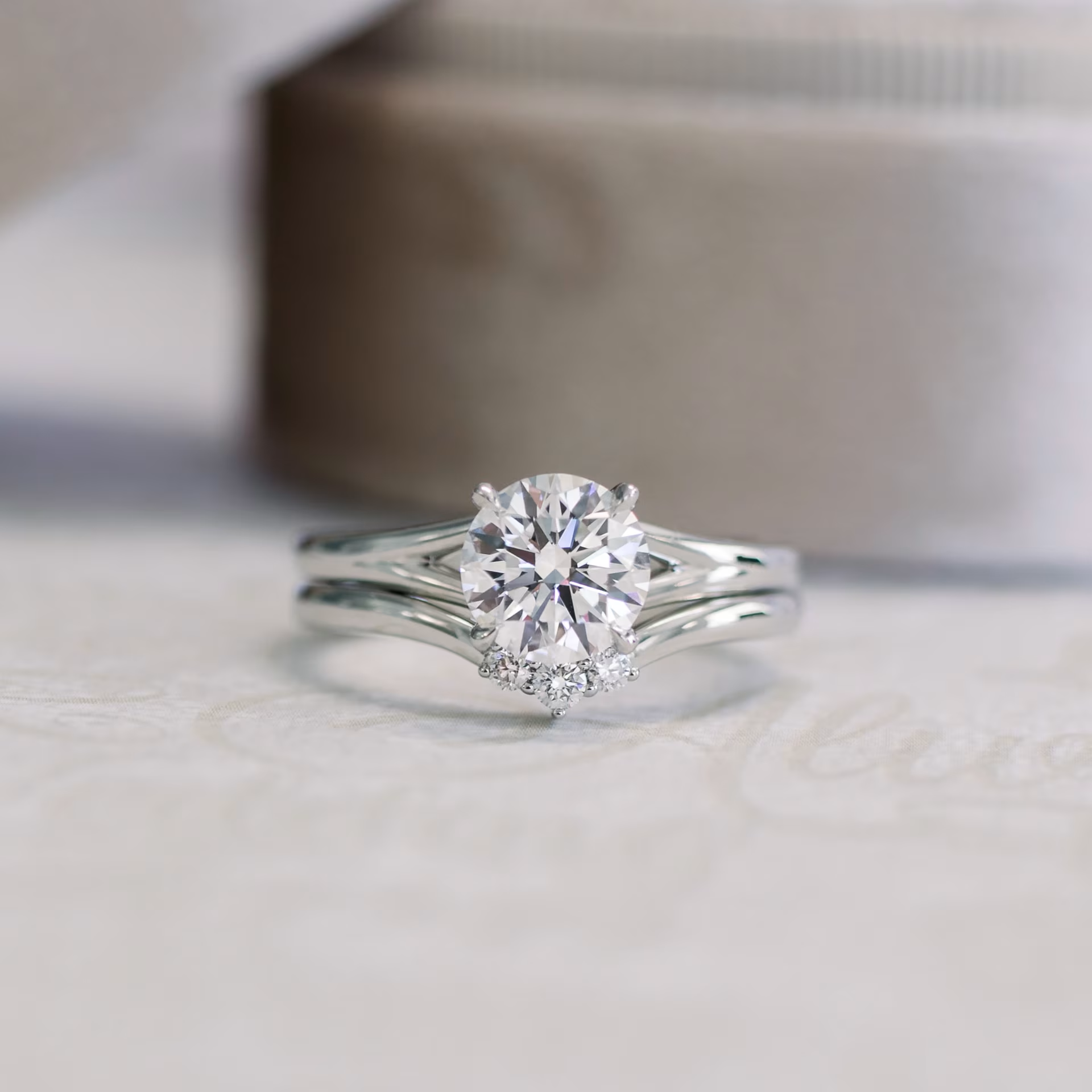 Marquise Cut Cluster Styled Lab Grown Diamond Engagement Ring