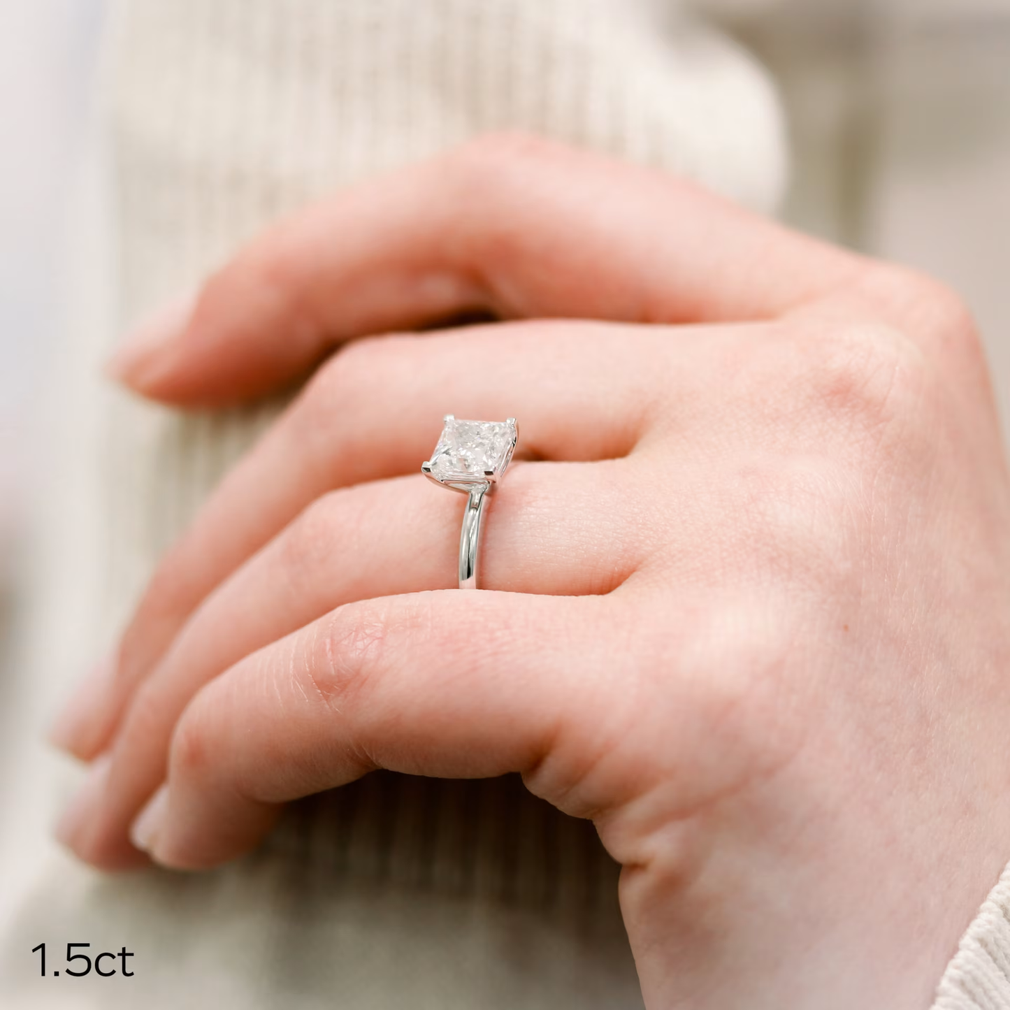 Marquise Cut Cluster Styled Lab Grown Diamond Engagement Ring