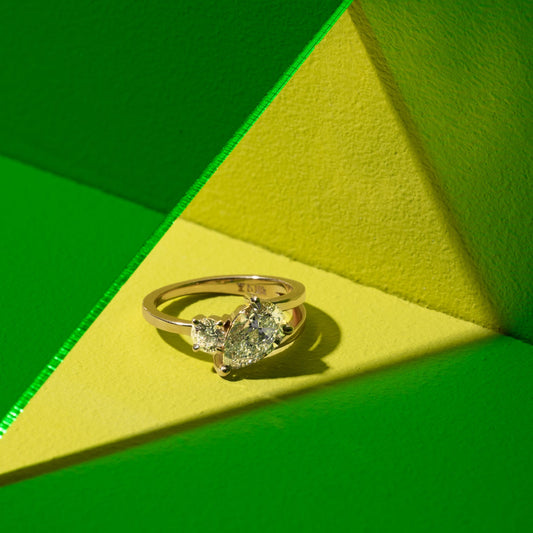 2 CT Round Three Stones Lab Grown Diamond Engagement Ring