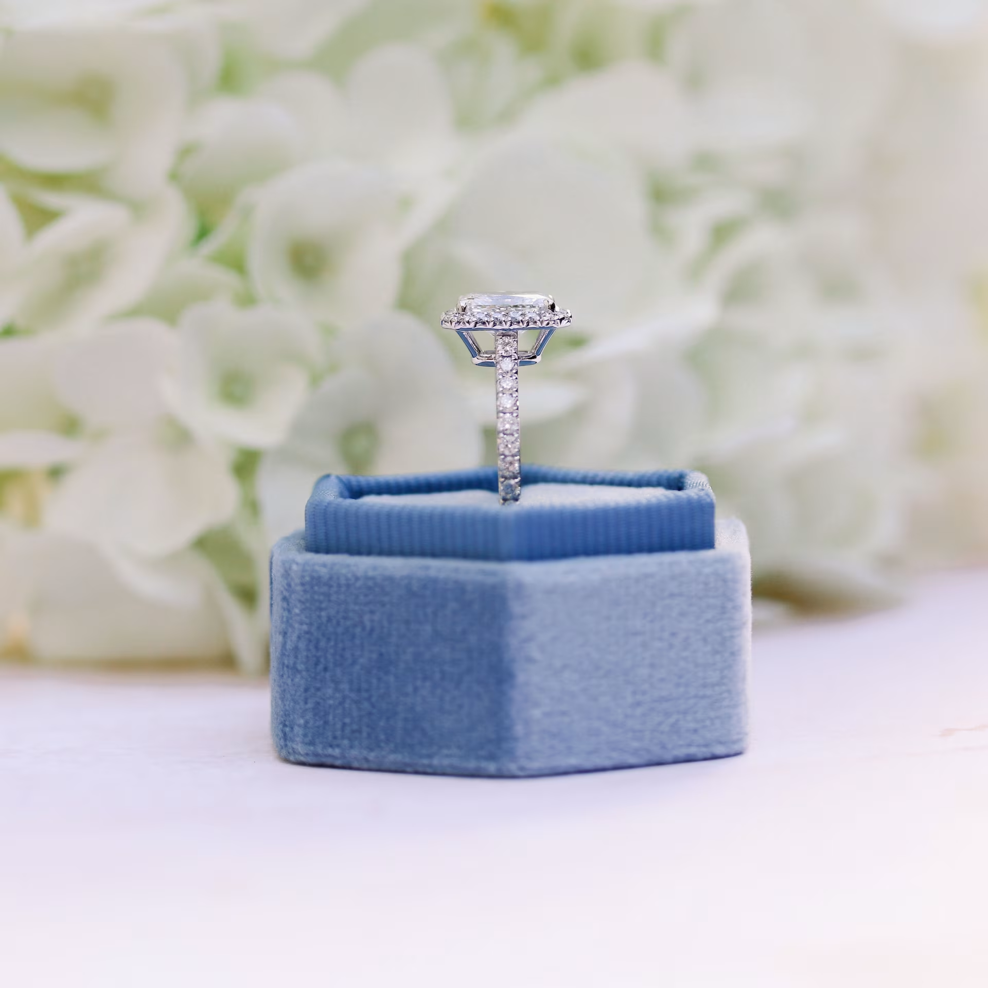 Marquise Cut Cluster Styled Lab Grown Diamond Engagement Ring