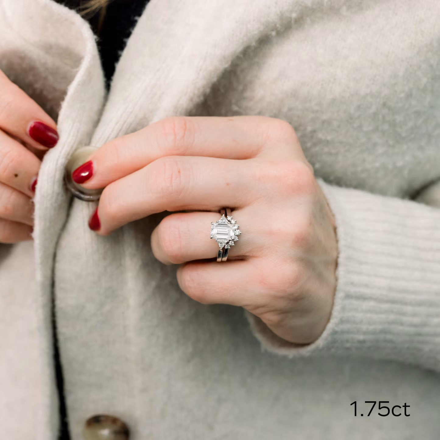 Marquise Cut Cluster Styled Lab Grown Diamond Engagement Ring