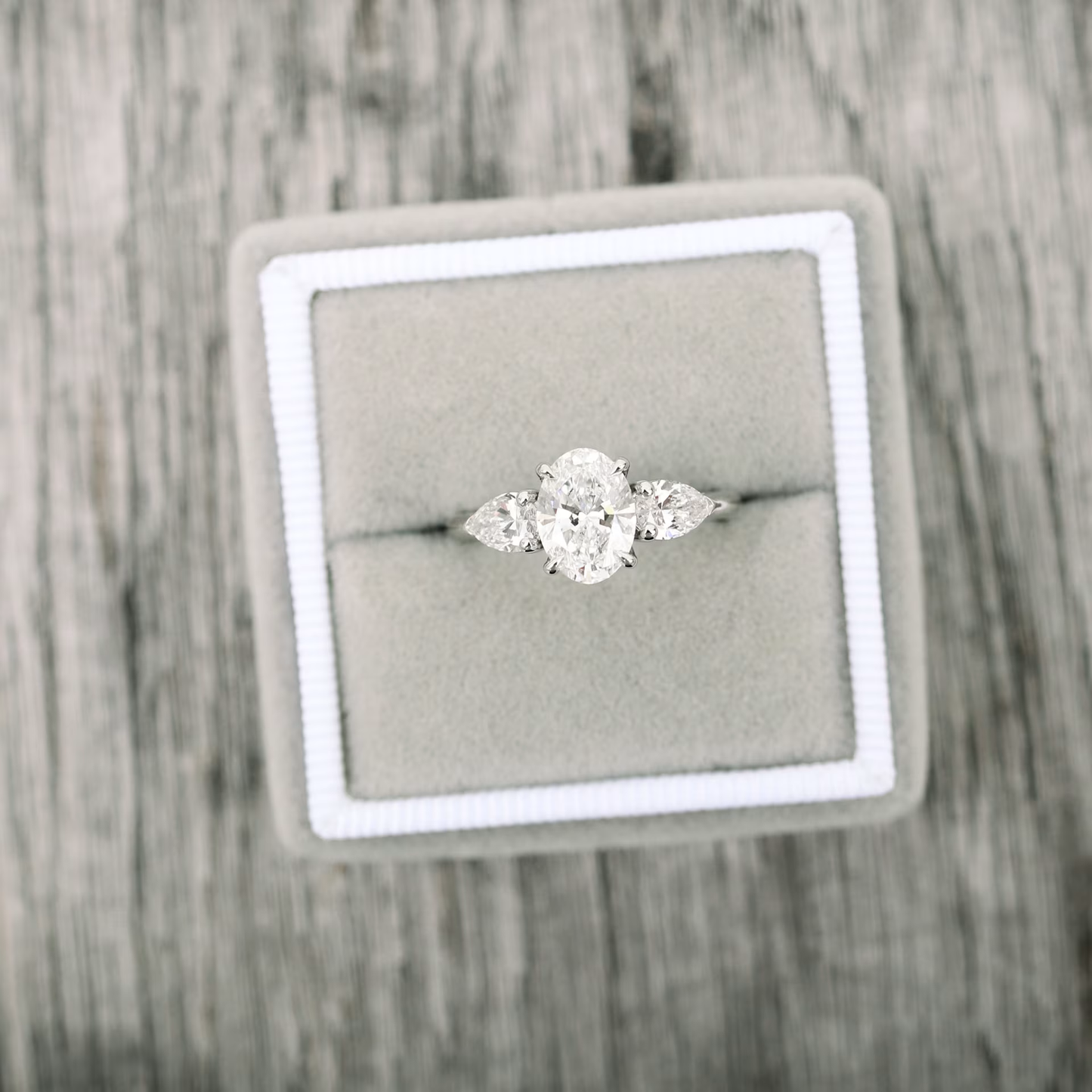 Marquise Cut Cluster Styled Lab Grown Diamond Engagement Ring