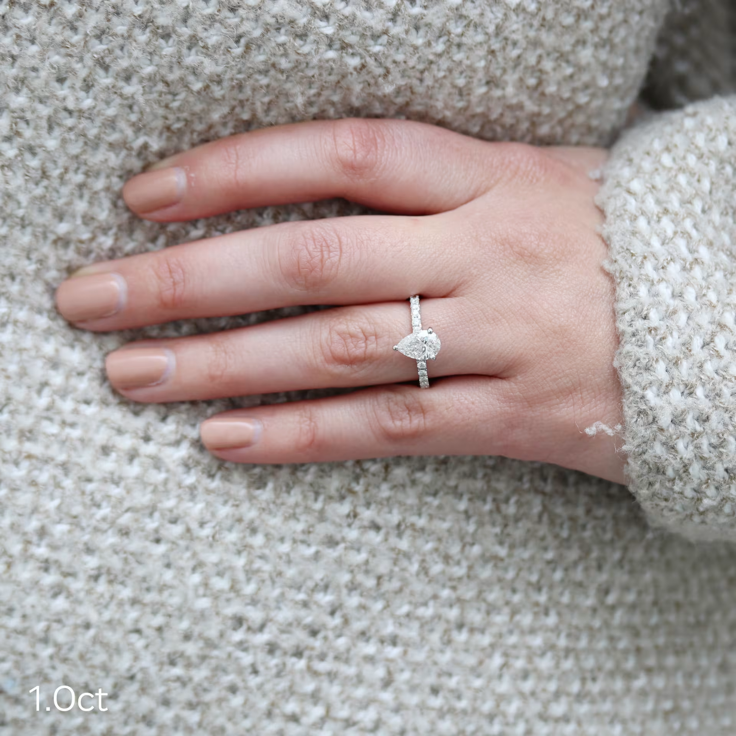 Marquise Cut Cluster Styled Lab Grown Diamond Engagement Ring