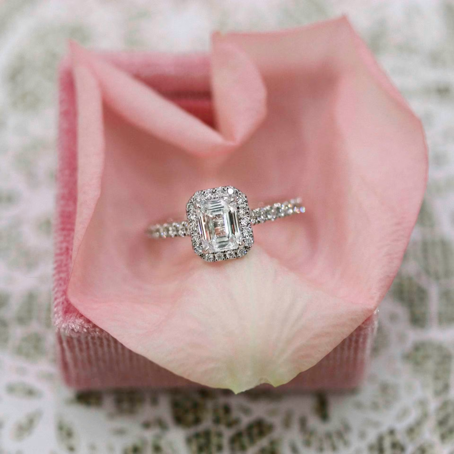 Marquise Cut Cluster Styled Lab Grown Diamond Engagement Ring