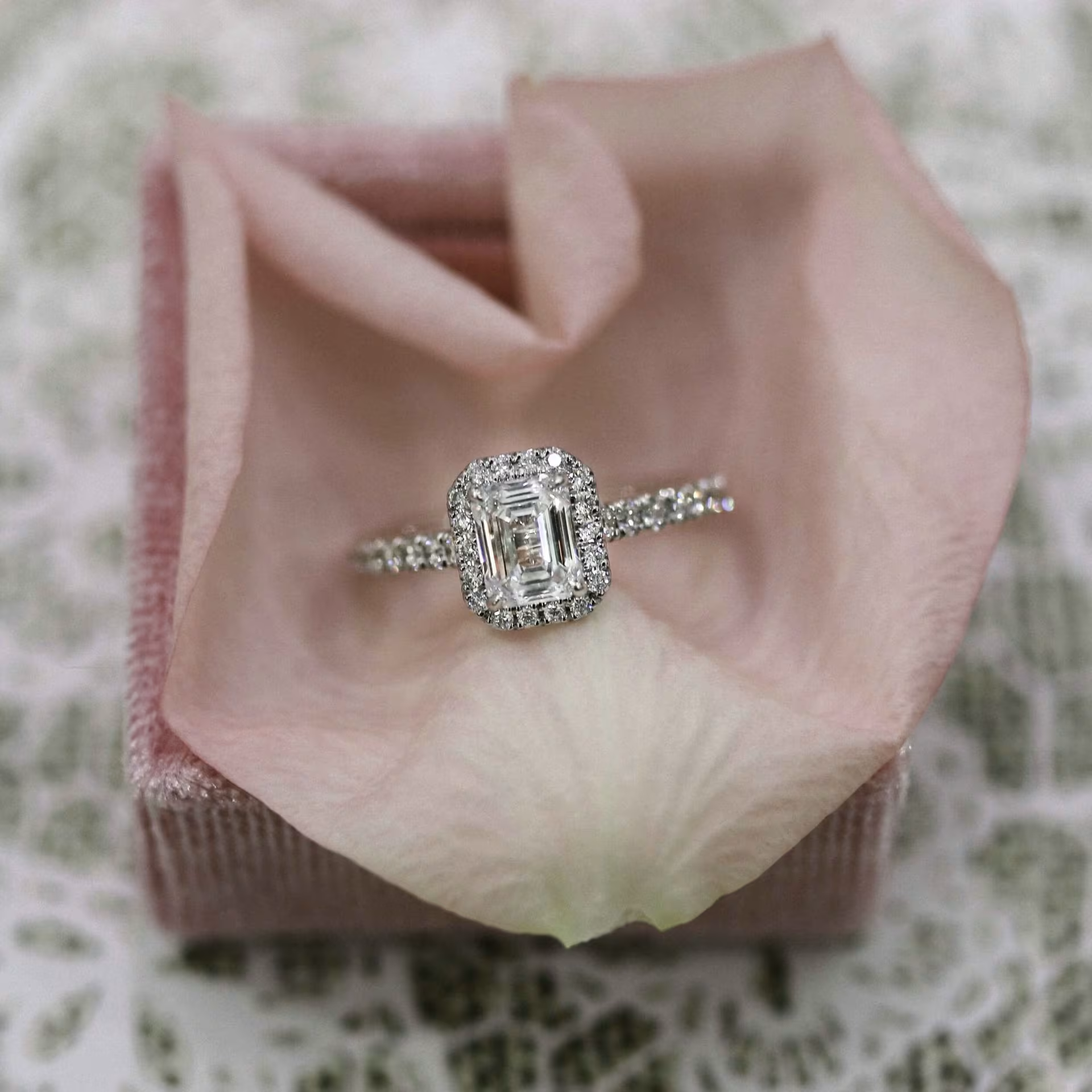 Marquise Cut Cluster Styled Lab Grown Diamond Engagement Ring
